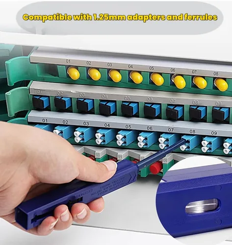 Miniatura 3 de Limpiador de fibra LC Pen.800+ Limpiador de fibra de un solo clic, limpiador de conector óptico LCUPC de 0.049 in y pluma de limpieza de cara final