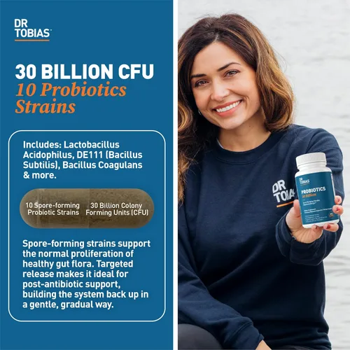 Miniatura 3 de Dr. Tobias Multivitamínico y probióticos para adultos 30 mil millones que apoyan la digestión y la salud general