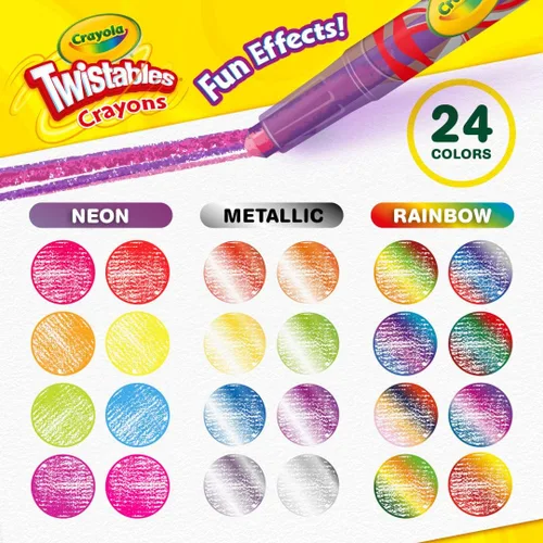 Miniatura 3 de Crayola Twistables - Crayones para niños (24 unidades) sin afilar, suministros para colorear para niños pequeños, menos desorden, relleno de media