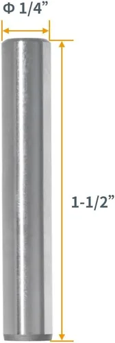 Miniatura 2 de POWERTEC 71475-P2 - Pasadores de acero endurecido de 1/4 pulgadas x 1-1/2 pulgadas, tratados térmicamente y con forma precisa para una alineación