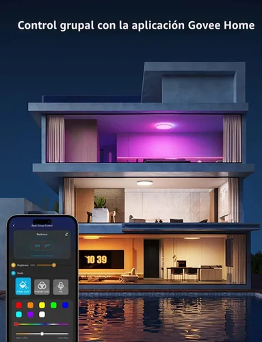 Miniatura 6 de Govee Luz de Techo Inteligente, Lámpara de Techo LED RGBIC, Lámpara de Montaje Empotrado de 2400LM, Colores DIY, Funciona con Alexa, Luces de Blanco