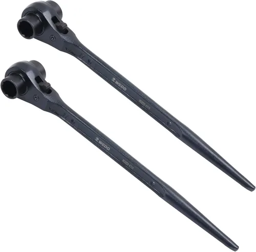 WEDO Juego de 2 llaves de trinquete para andamio, 0.748 in x 0.866 in, Cr-V, llave de trinquete forjada, longitud 12.283 in, llave de trinquete