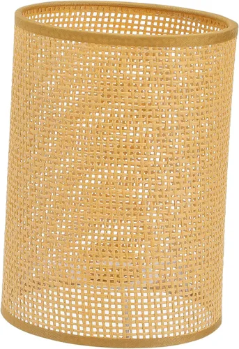 Pantalla de lámpara de ratán, pantalla de tambor, pantalla de lámpara tejida, cubierta de luz cilíndrica tejida natural, pantalla de lámpara de