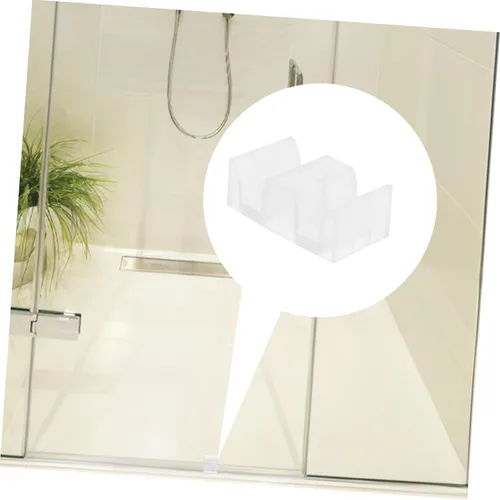 Miniatura 8 de Uonlytech Guía inferior de puerta de ducha deslizante y parachoques Piezas de repuesto para puerta de vidrio de baño, tapón de puerta de ducha