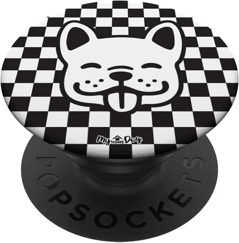 Miniatura 6 de PopSockets MagSafe PopGrip de cara sonriente a cuadros negros para iPhone