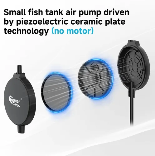Miniatura 4 de hygger Mini bomba de aire para acuario de 1.5 W, aireador silencioso con clip de ventosa de tubo de piedra de aire, bomba de oxígeno pequeña