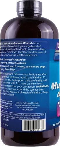 Miniatura 6 de Líquido Mega de suplementos multivitamínicos & Minerales 16oz. [Salud y belleza]