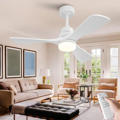 Miniatura 16 de Ventiladores de techo negros de 42 pulgadas con luces y control remoto, luz LED regulable, motor de CC silencioso reversible, función de memoria