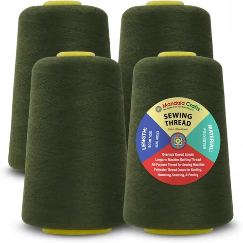 Miniatura 15 de Mandala Crafts 4 Pack of Serger Threads Cones Spools - 20S/2 24000 Yards Polyester Baby Blue Threads for Sergers Machine and Overlock Quilting