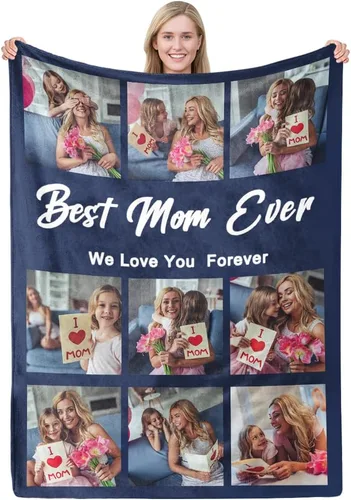 Miniatura 14 de MeMoShe Manta personalizada para el día de la madre, regalos de hija, hijo, manta personalizada con fotos, regalos para mamá, mujeres, regalos