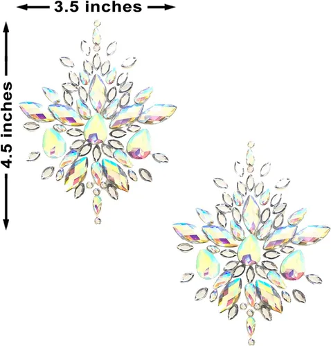 Miniatura 2 de Neva Nude Crystal Nipztix - Fundas para pezones para festivales, raves, adhesivo de grado médico, impermeable, fabricadas en Estados Unidos