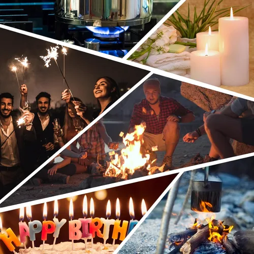 Miniatura 6 de Encendedor de antorcha de cuatro chorros, punzón y soporte, resistente al viento, multifuncional, recargable, encendedor de butano, caja de regalo