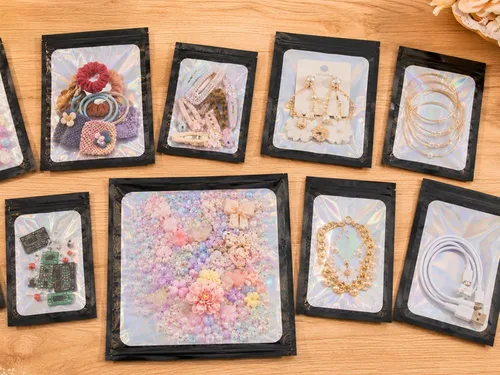 Miniatura 9 de Paquete de 100 bolsas de Mylar de 7.8 x 11.8 pulgadas con ventana transparente, bolsas de papel de aluminio resellables grandes de cuarto de galón
