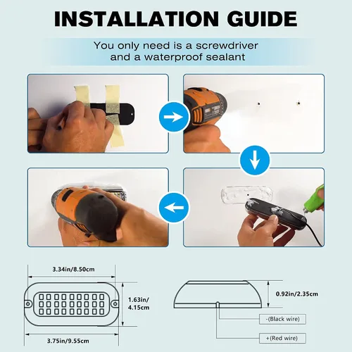 Miniatura 6 de BASIKER BS1 - Luz LED marina para barco (2 x 1200 lm, 27 LED), 10-36 V, acero inoxidable 316, IP68, aire o bajo el agua, montaje en superficie