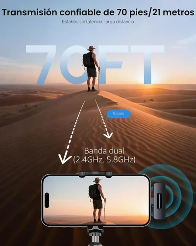 Miniatura 4 de Mini micrófono inalámbrico para iPhone, micrófono Bluetooth Lavalier para grabación de video, paquete de 2 micrófonos de solapa con clip