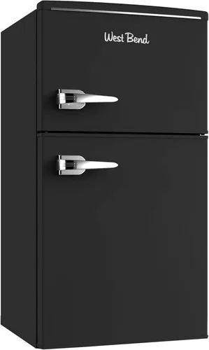 Miniatura 2 de West Bend - Mini refrigerador con congelador para dormitorio, oficina, bar o dormitorio, refrigerador compacto retro con estantes de vidrio