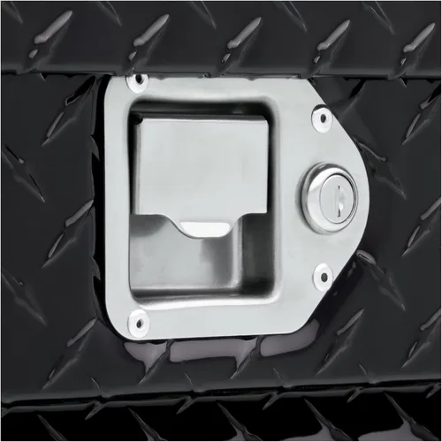 Miniatura 3 de UWS EC10312 Caja de herramientas de aluminio negro brillante de 63 pulgadas con pared gruesa, caja de herramientas para camiones delgada con tapa