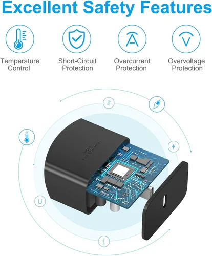 Miniatura 2 de Cargador USB C súper rápido, cargador tipo C bloque de carga rápida con cable tipo C a C de 6 pies para Galaxy S25 Negro