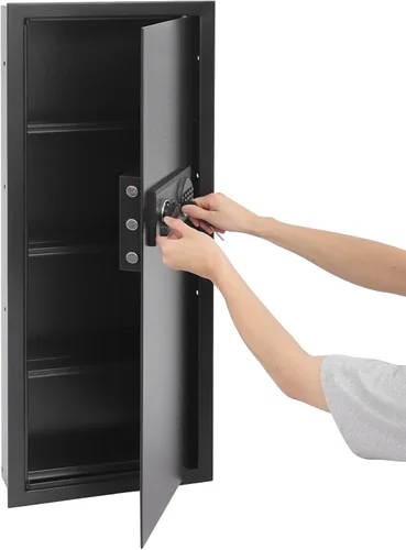 Miniatura 5 de Caja fuerte montada en la pared de 39.3 pulgadas de alto x 3.9 pulgadas de ancho x 14.5 pulgadas de largo, caja fuerte electrónica para seguridad