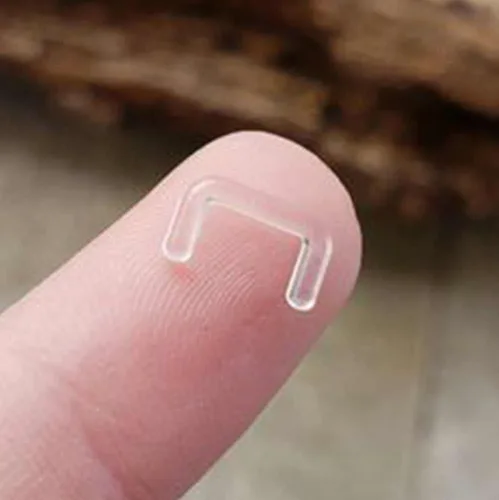 Miniatura 3 de Anillos transparentes para tabique de nariz de 0.55 oz y 0.63 onzas, anillos de plástico para cirugía de trabajo, joyería de piercing sonriente