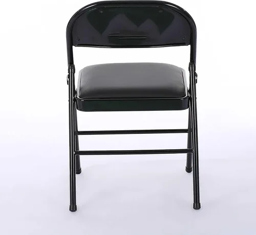 Miniatura 5 de Paquete de 4 sillas de escritorio plegables, para interiores y exteriores, de plástico, para eventos, oficina, tocador, boda, fiesta, picnic
