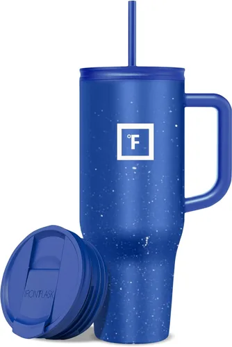 Miniatura 47 de IRON °FLASK Co-Pilot - Vaso aislante de 40 onzas con pajita y tapas abatibles - Botella con portavasos para bebidas frías o calientes - A prueba