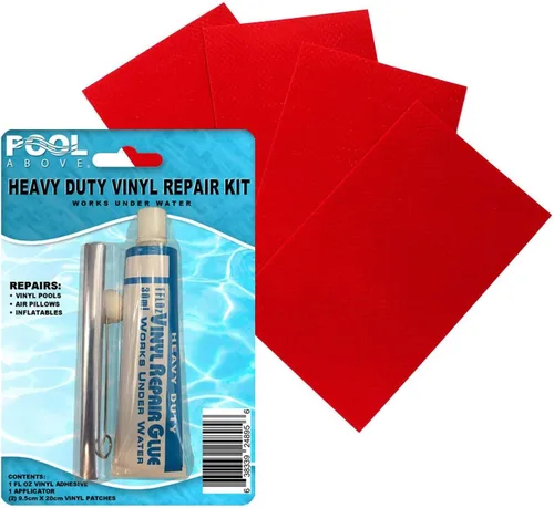 Miniatura 16 de Kit de parches de reparación de vinilo resistente Pegamento adhesivo de cemento de vinilo y parches de colores para inflables, barcos, balsas