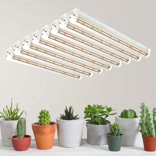 GYTF T5 Luces de crecimiento, 408 bombillas LED blancas de espectro completo de alto PPFD tiras de luz para plantas de interior, invernadero, inicio