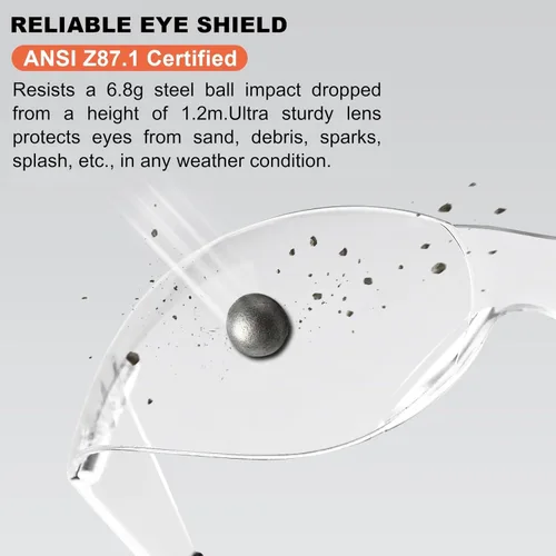 Miniatura 3 de Gafas de seguridad Z87 para hombres y mujeres, paquete de 12 gafas de seguridad con lente resistente a los arañazos y a los impactos, gafas