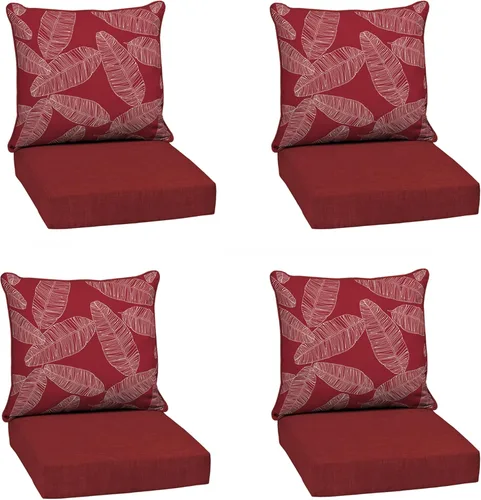 Miniatura 130 de Arden Outdoor Deep Seat Cushion Set, 24 x 24 pulgadas, Cojín para patio resistente al clima, a la lluvia y a la decoloración para silla, sofá y sofá