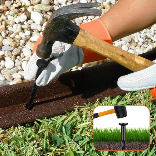 Miniatura 5 de 60 estacas de plástico para anclaje de bordes de paisaje, 8 pulgadas, para jardín, césped, patio, paisajismo, bordes de pavimentación, barrera