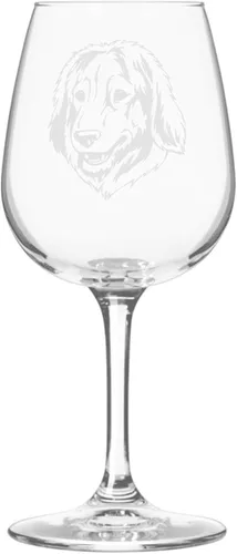 Miniatura 570 de Copa de vino de 12.75 onzas con diseño de perro grabado