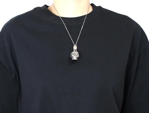 Miniatura 5 de Colgante de plata de ley 925 con diseño de calavera mexicana de COSUMOSU
