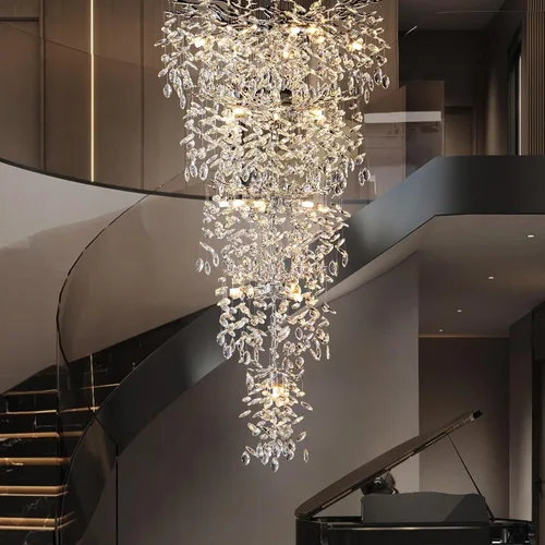 Miniatura 23 de YUYI Lámpara colgante de cristal de 8.3 pulgadas para isla de cocina, modernos candelabros de rama de árbol dorados, lámpara colgante redonda