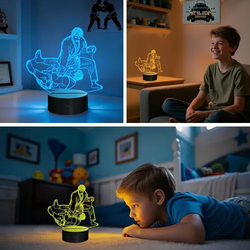 Miniatura 3 de OkiyiD - Luz nocturna de ilusión 3D con 16 colores cambiantes con control remoto (Estilo 7)