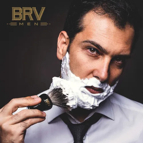 Miniatura 2 de BRV MEN Pure Badger Brocha de afeitar grande (nudos de 0.945 in) - Mango de resina pesada - Uso con maquinilla de afeitar de seguridad de doble Negro