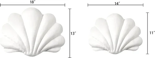Miniatura 5 de Ashler - Almohadas 3D con forma de concha, cojín de terciopelo suave incluido para sofá, cama, sala de estar, paquete de 1, color blanco hueso, 18 x