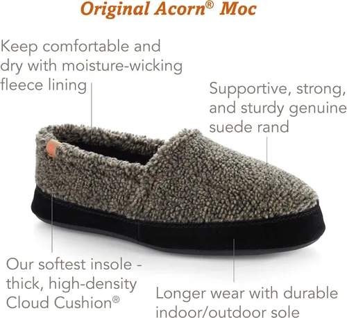 Miniatura 2 de Acorn Men's Slippers with Memory Foam Insole Suede Sidewall and Rubber Outsole