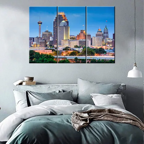 Miniatura 3 de San Antonio Sundown - Impresión en lienzo, paisaje de ciudad de pared grande, paisaje urbano extra grande de Texas, impresión de pared de horizonte