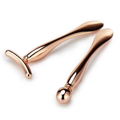 Miniatura 7 de LISAPACK Varita aplicadora de crema de ojos de metal, herramienta masajeadora para masaje facial, reduce la hinchazón (champán)