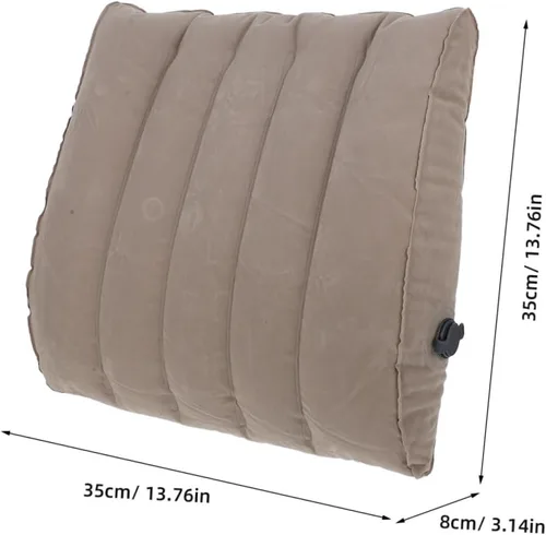 Miniatura 2 de Cabilock Almohada inflable para asiento de oficina, soporte lumbar, almohada de aire para viajes, gris claro, 1 ud