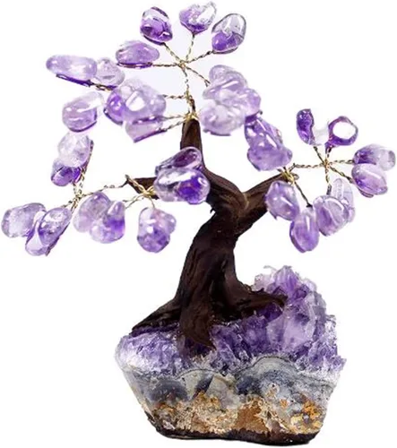 YGLINE Bonsái de siete chakras, Feng Shui, árbol de dinero, equilibrio de chakras, reiki, sanación de cristal de aura, limpieza de cristal EMF,