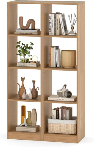 Miniatura 12 de LOKO Estantería vertical de 4 cubos, estantería independiente estrecha de 56 pulgadas de alto con accesorios anti-caída, organizador