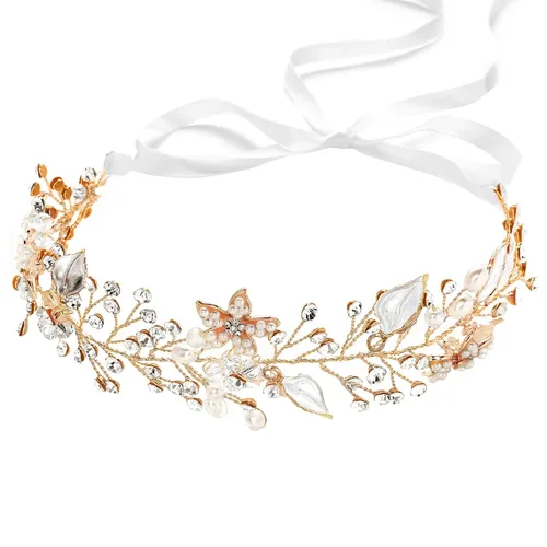 Miniatura 9 de Coucoland - Diadema de niña de hadas para primera comunión; tiara de corona de cristal, accesorio para el cabello de bebé, diadema para novias