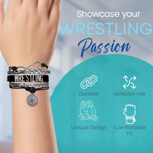 Miniatura 3 de Pulsera de encanto de lucha libre Sportybella - Joyería de lucha libre - Regalos personalizados deportivos para luchadores, equipos, mamás
