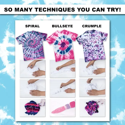 Miniatura 8 de Tulip Kit de teñido anudado de un solo paso Color Spectrum, 24 botellas, colores arcoíris, kit de tie-dye todo en uno para grupos grandes