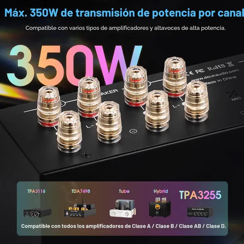 Miniatura 3 de Douk Audio VU3 PRO Medidor VU Analógico Dual, Interruptor de Amplificador de 2 Vías, Selector de Altavoces, Caja Conmutadora de Audio