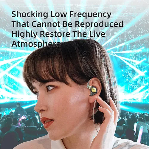 Miniatura 5 de YINYOO KZ EDX PRO - Auriculares para juegos con graves profundos HiFi, IEM para juegos con cable, auriculares con controlador dinámico nuevo de 10