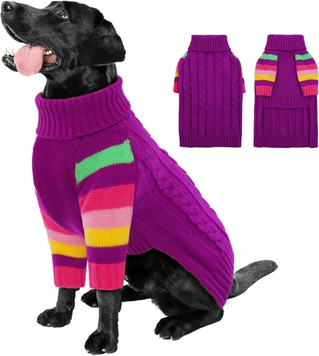 Miniatura 7 de Suéter para perro, cálido, cómodo y grueso para perros de tamaño grande, suéteres de Navidad para perros, suéteres de invierno, suéter de punto