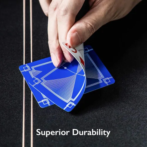 Miniatura 3 de SLOWPLAY 100% plástico naipes, juego de cartas de póquer de 2 cubiertas, índice jumbo, tamaño de póquer, flexibilidad y durabilidad superiores